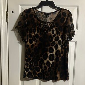 Adrienne Vittadini Leopard Print Blouse